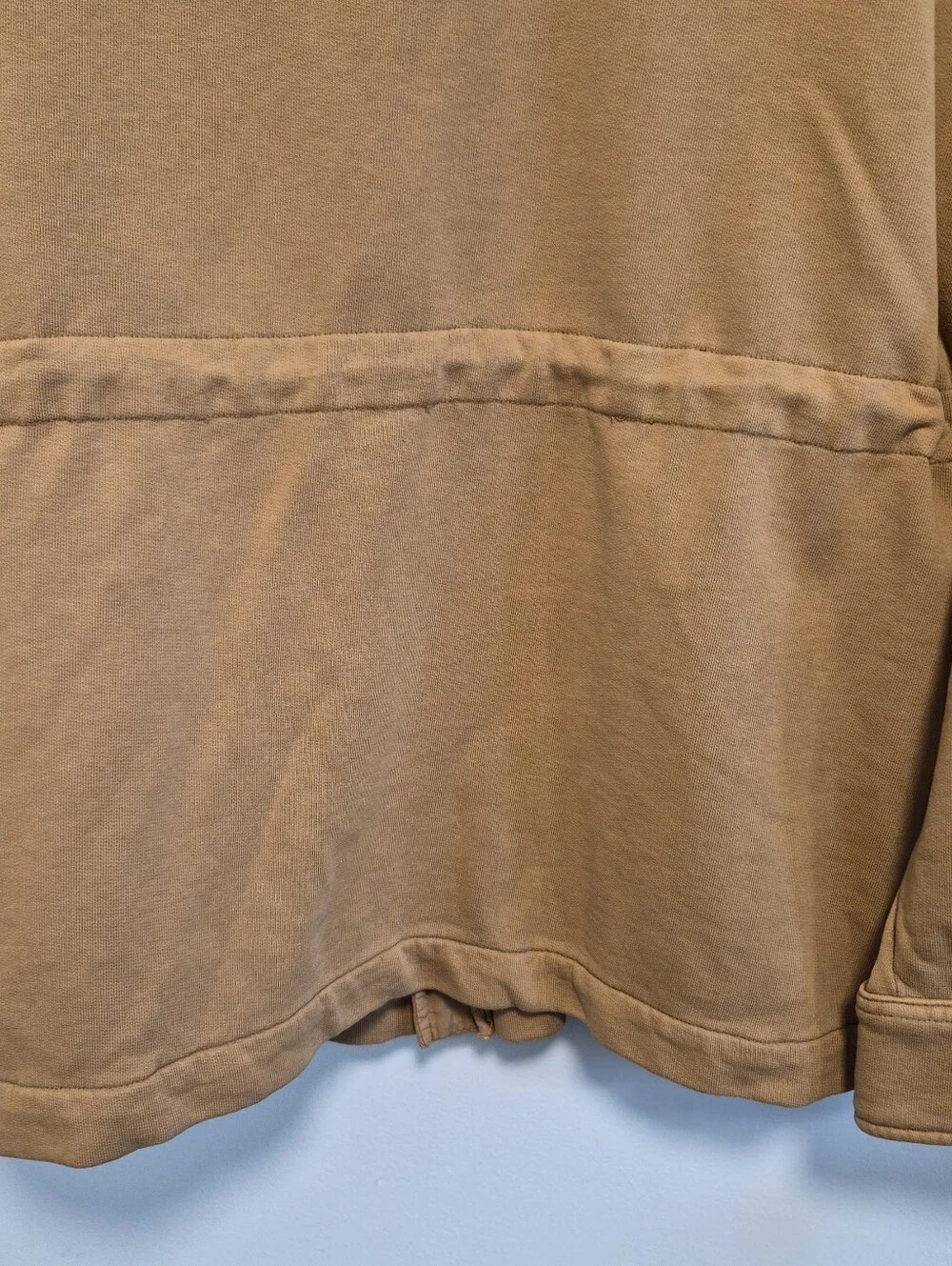 Mutual Weave French Terry Shacket Cotton Knit Jacket Shirt Utility Tan Mens Sz L